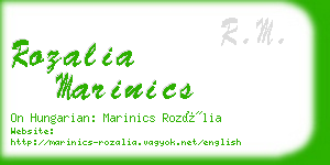 rozalia marinics business card